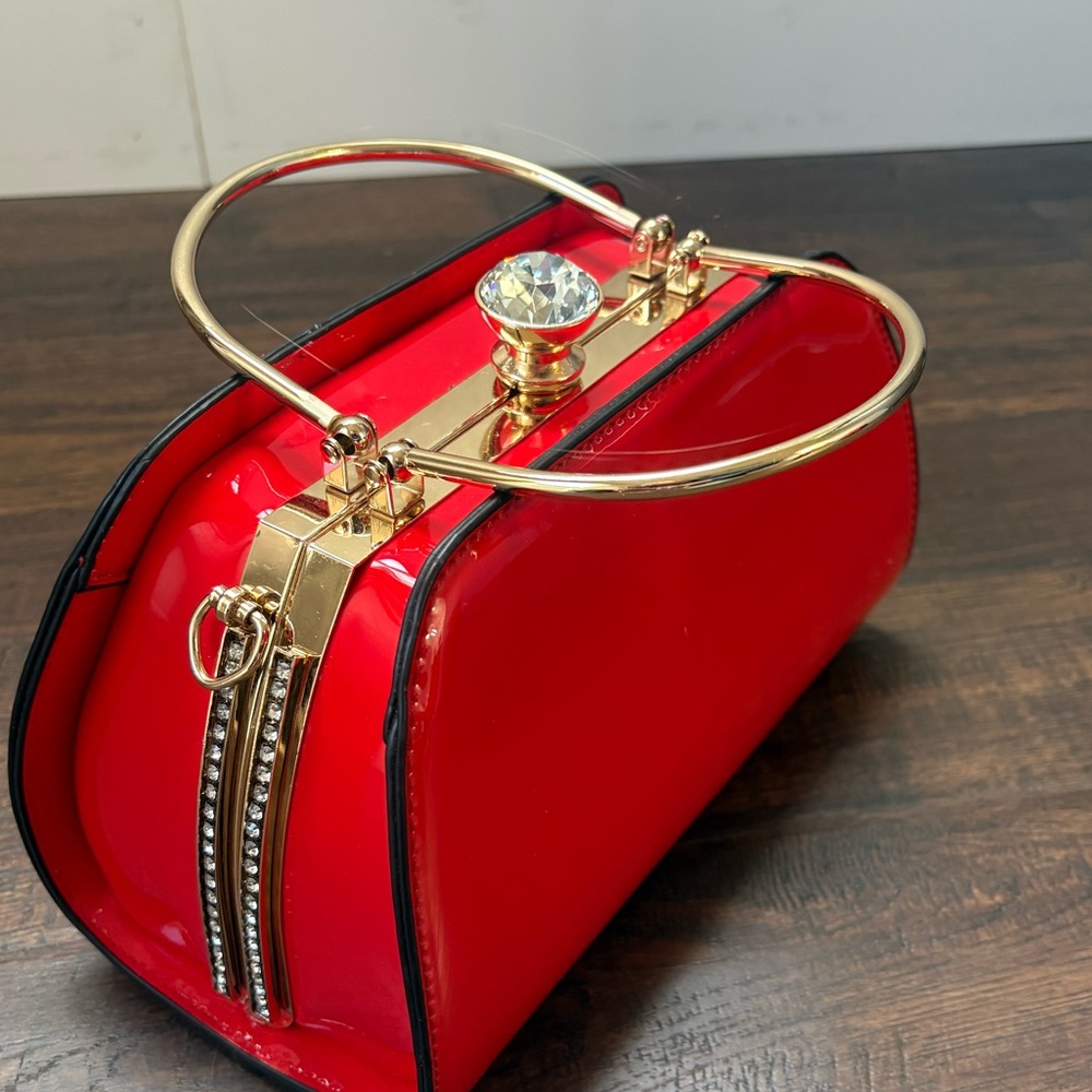 Red and Gold Women's Handbag